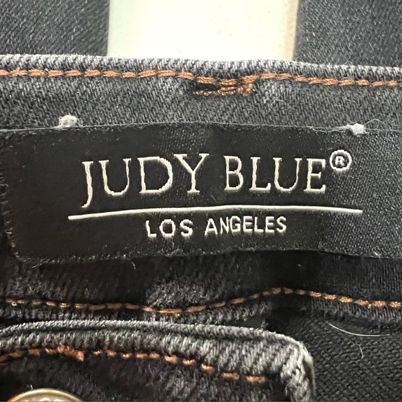 Judy Blue Black Distressed Cropped Straight Leg Stretch Denim Women’s 31 - Picture 14 of 15